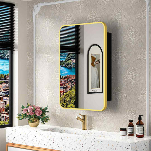 TELOVIN 16X24 Inch Medicine For Bathroom With Vanity Mirror